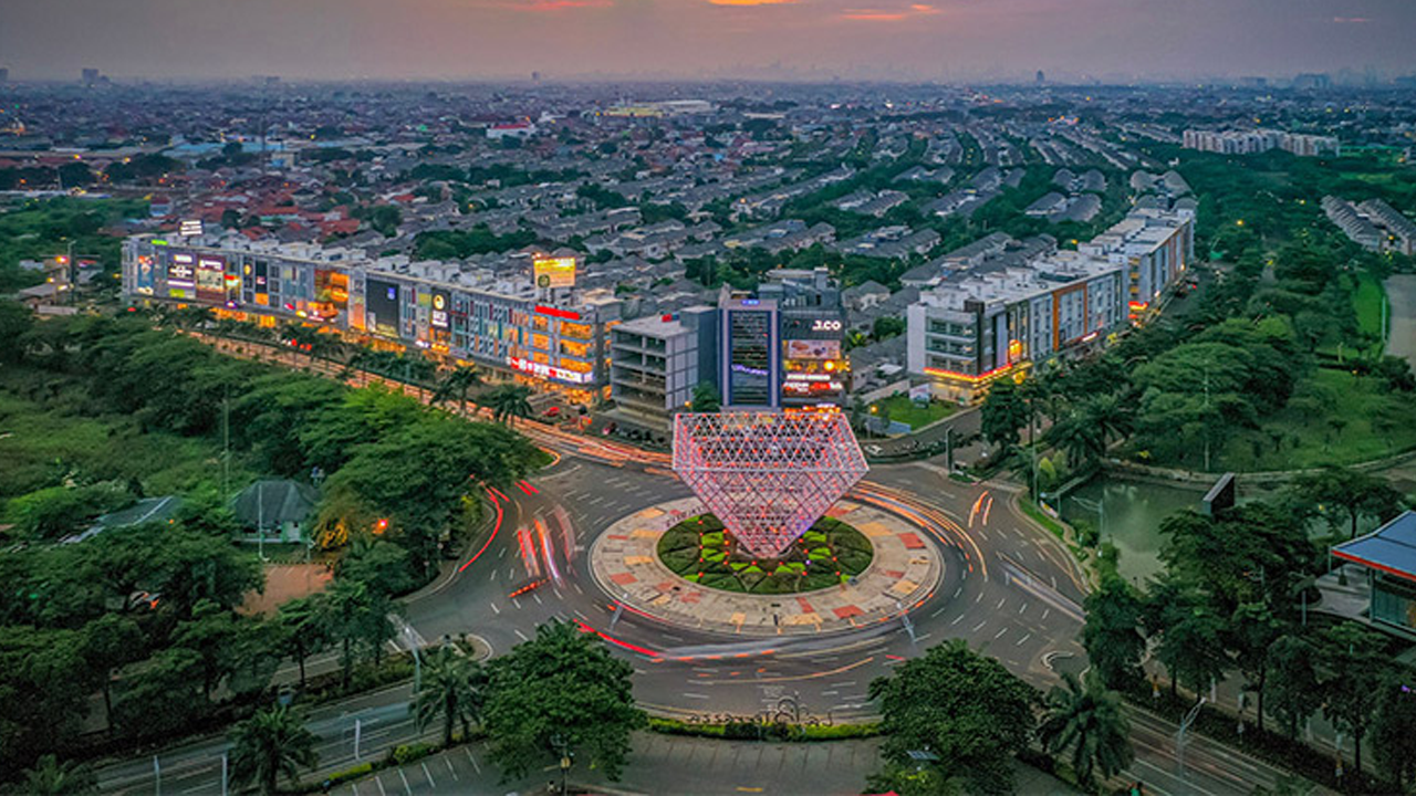 Pemandangan kota Bekasi dengan properti strategis