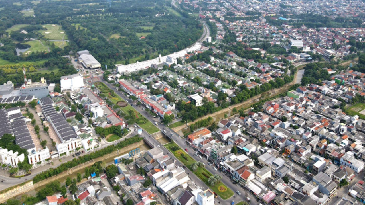 Pemandangan kota Cikarang dengan properti strategis